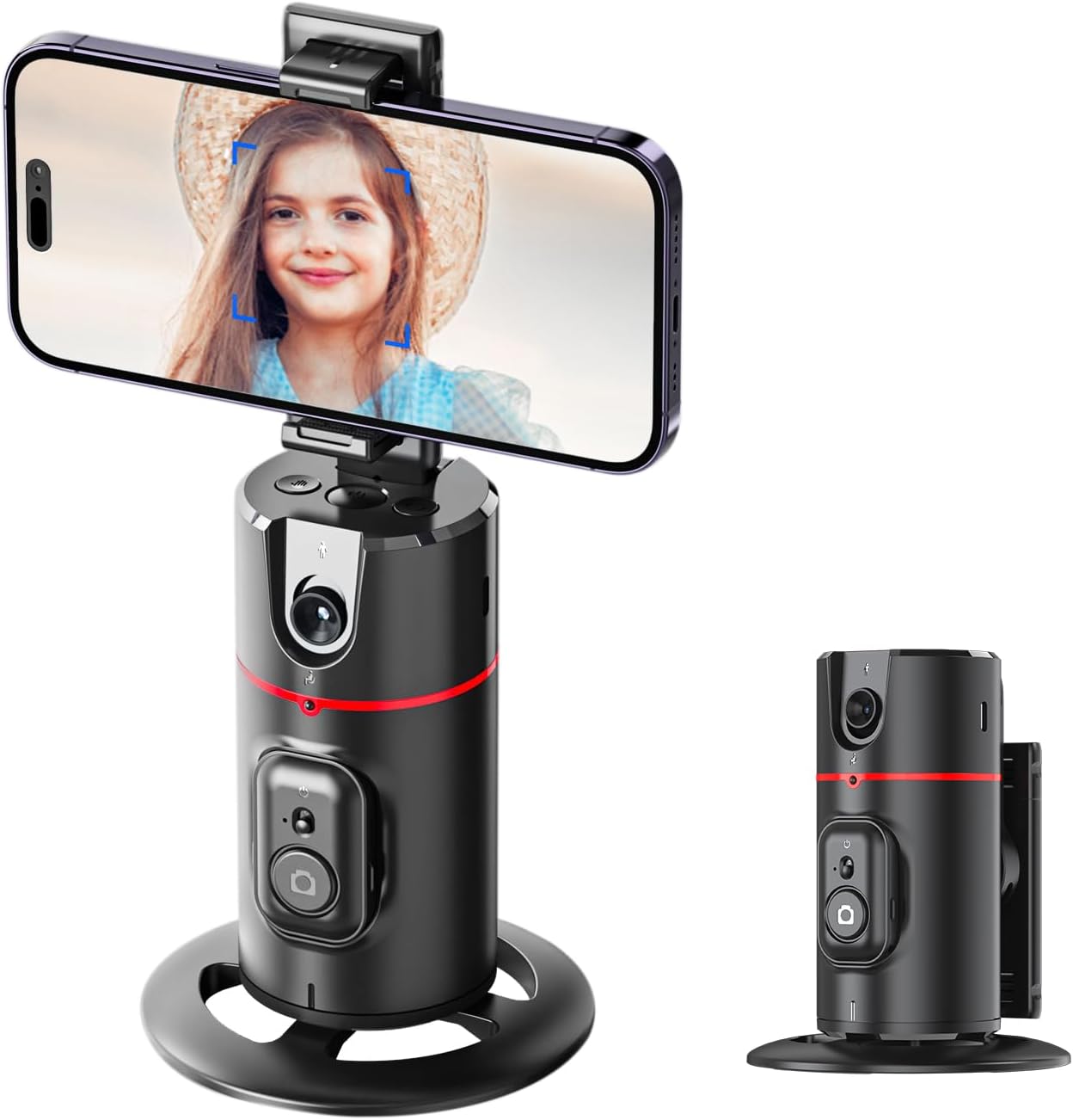 2023 Auto Face Tracking Phone Holder Foldable &  360° Rotation Face Tracking Tripod Phone Mount, Face Body Rotating Gesture Control, Upgraded Moving Tripod 180°Fold for Vlog, Tiktok, Video Call